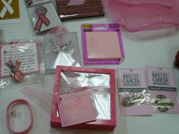breast cancer ribbons and boxes