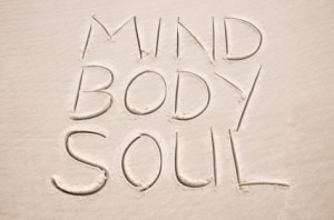 mind body and soul written in the sand