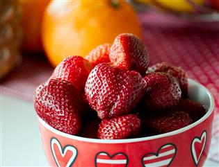 strawberries in a bowl