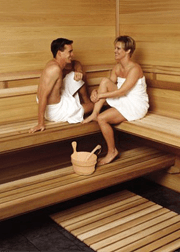 Saunas Help Fight Cancer - couple in sauna pic - Beat Cancer Blog
