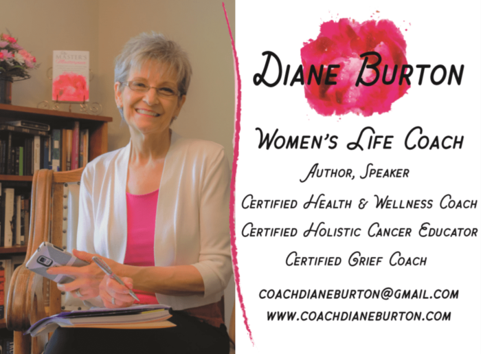 Diane Burton TedTalk Speaker Beat Cancer Holistic Cancer Coach